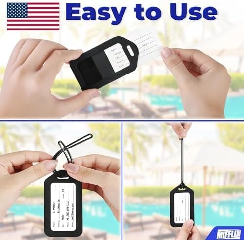 Luggage Tags for Suitcases - Black, 3 PK - TSA Approved Travel Tags - Image 3