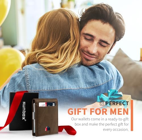 RUNBOX Slim Wallet for Men - RFID Blocking Leather Bifold with Money Clip - Image 7
