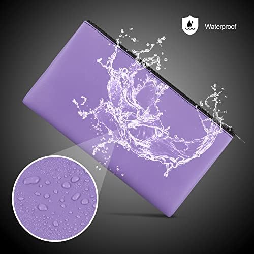 2 Pieces Money Bags with Zipper, 11x6.1 inch Money Pouch, Bank Bag, Cash Bag, Check Wallet, Cosmetics(Purple) - Image 3