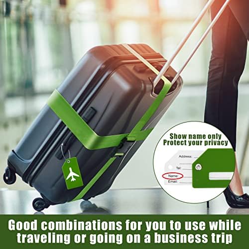Weewooday 8 Pcs Luggage Straps Tag Set, Green, Airplane - Image 5