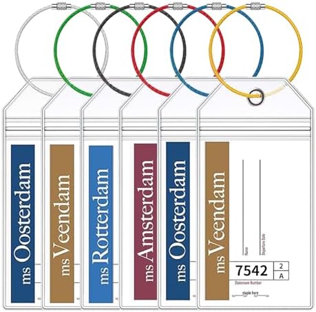 6 Pcs Holland America Cruise Luggage Tag Holders, Zip Seal Clear Cruise Luggage Tag Holder with Steel Loops Fits for Holland America & Carnival Cruise Essentials Must Haves 2025-2026 (6 Holders) by Unknown
