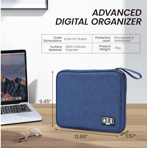 Large Electronics Organizer Travel Case, Slim Tech Accessories Bag - Image 3