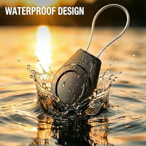 Air Tagholder Keychain Case with Steel Wire Cable & Hex Lock, Waterproof Anti-Lost Shockproof Cover Compatible with Apple Air Tag for Luggage, Backpack, Keys (Dark Blue) - Image 3