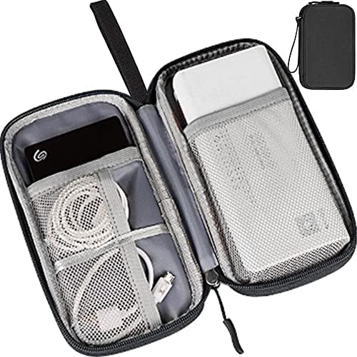 Electronics Accessories Bag / Electronic Organizer Case, Durable Small Electronics Accessories Storage Bag for Various USB, Cables, Hard Drive, Phone, Cords and Power Travel Gadget Carry Bag, Black - Image 6