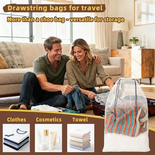 LazyMe Clear Large Shoe Bags for Travel, 12 x 18 Inch, 100 Pack - Image 6