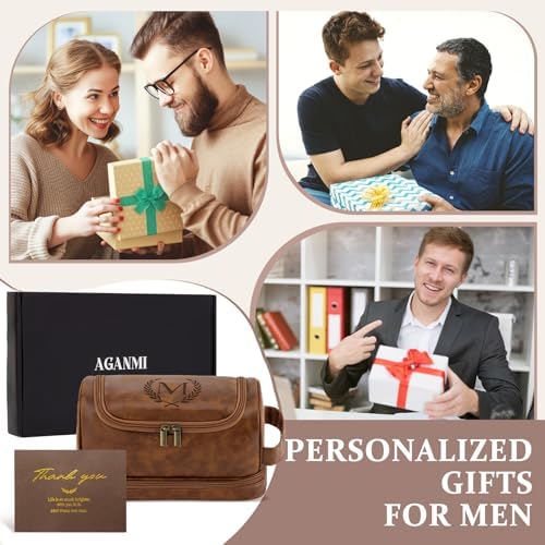 Personalized Gifts PU Leather Travel Toiletry Shaving Bag for Men - Image 2