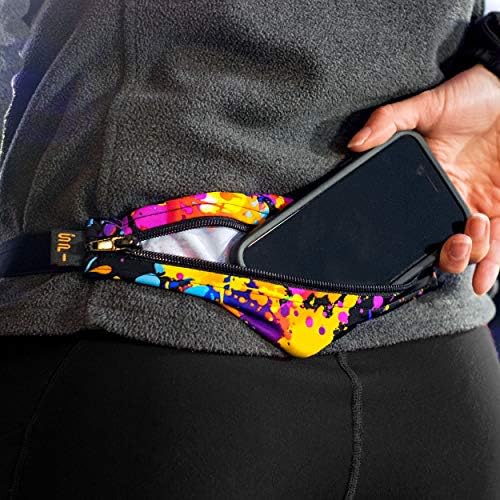 SPIbelt Running Belt Original for Women Men, Phone Holder for Running, Running Fanny Pack, Holder for Phone, Running Waist Pack, Adjustable Waist, [Fits All Phones]. Black with Turquoise Zipper - Image 4