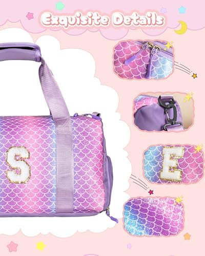 Dorm Room Essentials for Girls-Girl Gym Bag with Shoe Compartment - Image 4
