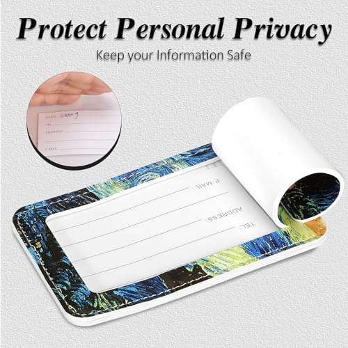 Chelmon 2 Pack Cute PU Leather Luggage Tags for Suitcases,Travel Essentials - Image 5