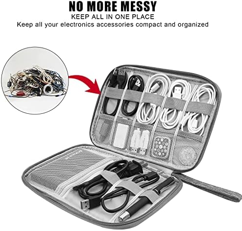 Electronic Organizer Travel Universal Cable Organizer Electronics Accessories Bag for Cable, Charger, Phone, USB, SD Card,1Pack - Image 3