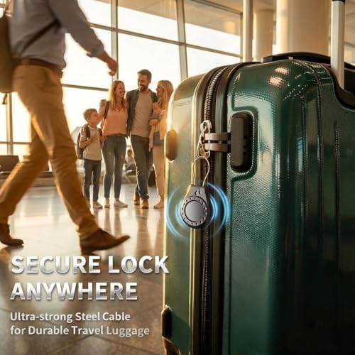 Air Tagholder Keychain Case with Steel Wire Cable & Hex Lock, Waterproof Anti-Lost Shockproof Cover Compatible with Apple Air Tag for Luggage, Backpack, Keys (Black+White+Gray+Blue) - Image 7