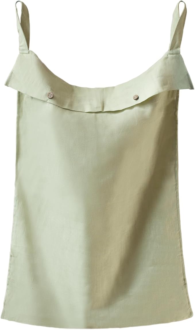 100% Linen Hanging Laundry Hamper Bag 20x27 Inch, Over the Door with 2 Buttons and Bottom Zipper Saving Space Wall Back organizers For Dirty Clothes Dorm Travel College Camp Sock Large Capacity,Green