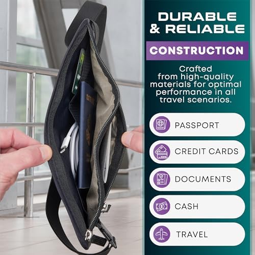 Travel Money Belt & Passport Holder - RFID Blocking Slim Travel Wallet & Fanny Pack for Men and Women - Essential Travel Pouch for Cash, Credit Cards, and Documents (Green Color) - Image 4