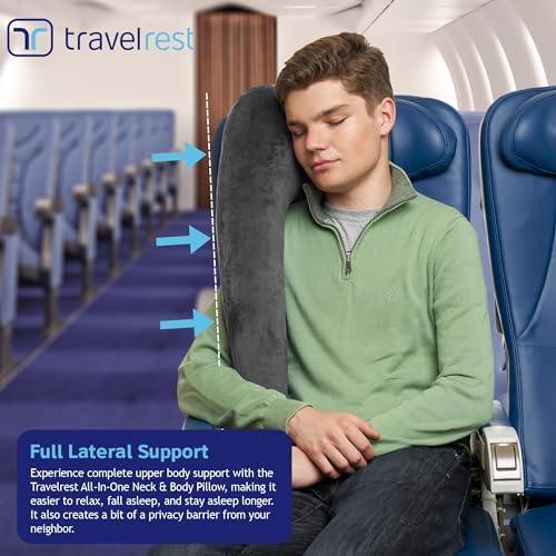 TRAVELREST All-in-One Travel Neck Support & Body Pillow - Grey - Image 5