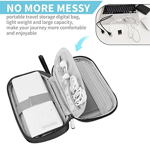 Lcsmaokin Electronics Travel Organizer,Portable Waterproof Electronic Travel Storage Bag for Small Charging Cord Storage,Charger,Small Electronics,SD Card etc,for Travel,Business -Black - Image 2