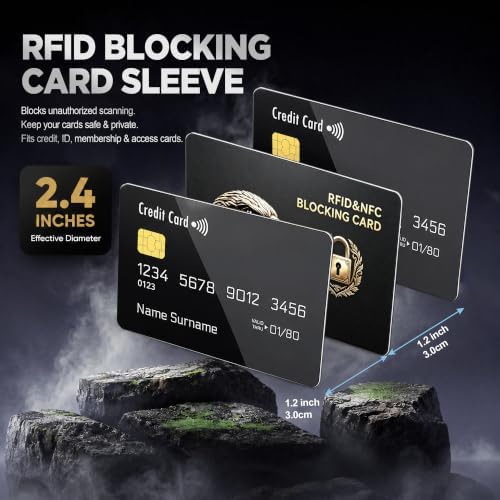 4 Pack RFID Blocking Card, One Card Protects Entire Wallet Purse, NFC Contactless Bank Debit Credit Card, Anti-Theft NFC Contactless Blocker, Theft for Men & Women-Black - Image 6