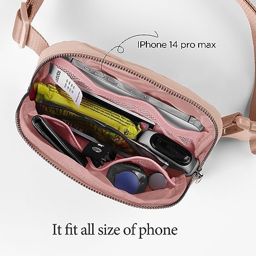ODODOS Unisex Mini Belt Bag with Adjustable Strap Small Fanny Pack for Workout Running Traveling Hiking, Misty Rose - Image 5