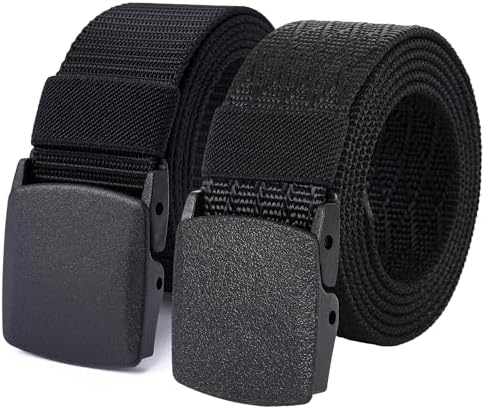 Mile High Life | Nylon Web Belt | Outdoor Military Belt | TSA Safe Buckle Plastic/Metal by MileHighLife