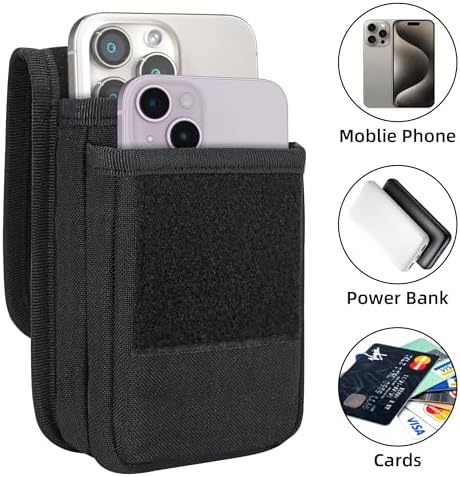 Urvoix Dual MOLLE Phone Pouch, Tactical Holster 2 Phones Belt Holder - Image 3