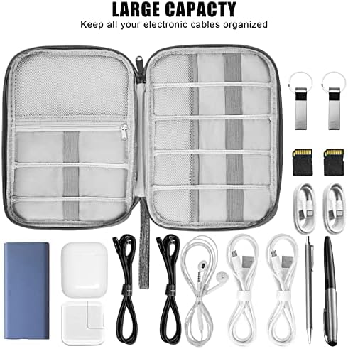 Electronic Organizer Travel Universal Cable Organizer Electronics Accessories Bag for Cable, Charger, Phone, USB, SD Card,1Pack - Image 4