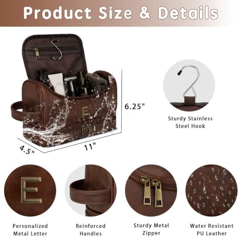 Personalized Toiletry Bag for Men, Initial Custom Gifts for Men - Image 5