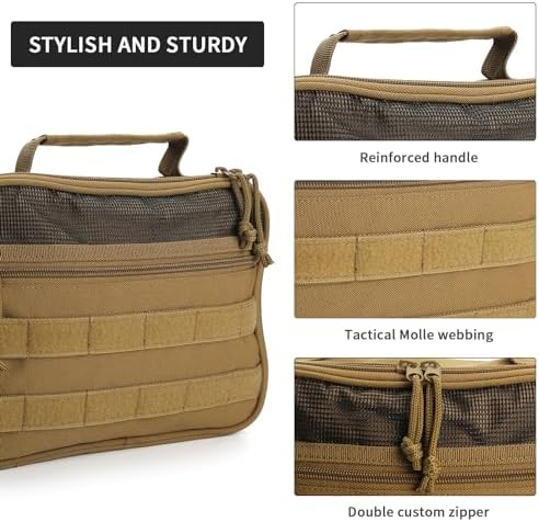 Toiletry Bag for Men,Hanging Toiletry Bag Shower Bag,Mens Toiletry Travel Bag,Travel Toiletry Organizer Dopp Kit Hygiene Bag for Toiletries Shaving Essentials - Brown - Image 5