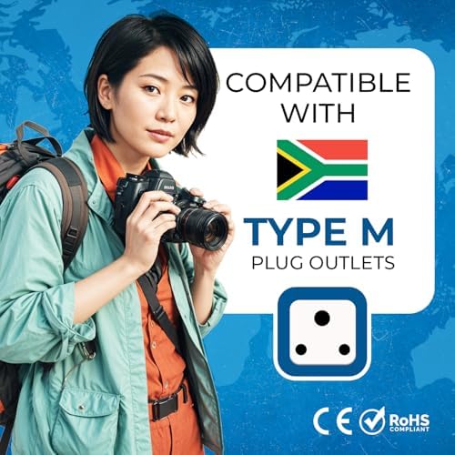 OREI USA to South Africa, Botswana, Namibia & More (Type M) Travel Adapter Plug - 2 in 1 - CE Certified - RoHS Compliant - 4 Pack - White Color (DB-10L-4PK) - Image 5