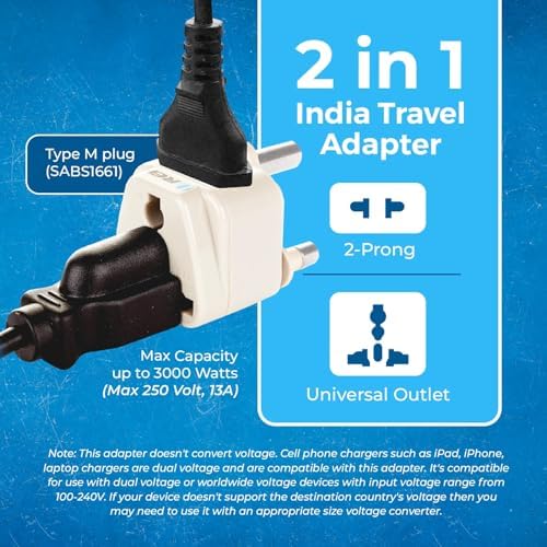 OREI USA to South Africa, Botswana, Namibia & More (Type M) Travel Adapter Plug - 2 in 1 - CE Certified - RoHS Compliant - 4 Pack - White Color (DB-10L-4PK) - Image 6
