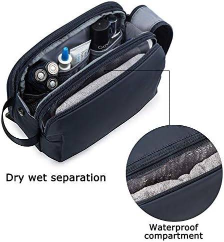 BAGSMART Toiletry Bag for Men, Travel Toiletry Organizer Dopp Kit Water-resistant Shaving Bag for Toiletries Accessories, Door Room Essentials,Navy Blue-medium - Image 4
