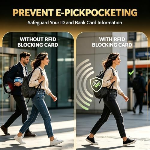 4 Pack RFID Blocking Card, One Card Protects Entire Wallet Purse, NFC Contactless Bank Debit Credit Card, Anti-Theft NFC Contactless Blocker, Theft for Men & Women-Black - Image 4