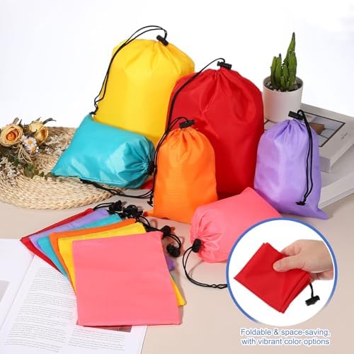 Drawstring Bag with Toggle, Stuff Sack String Waterproof Travel Storage Bags Cinch Stuff Pouch -Fitting for (Gym/Traveling/Hiking/Yoga/Office/Shoes) 12 x 10 & 4 Pack & Sky Blue - Image 4