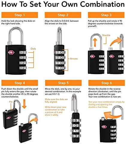 TSA Luggage Locks 2 Pack – 4-Digit Steel – Red/Blue - Image 6