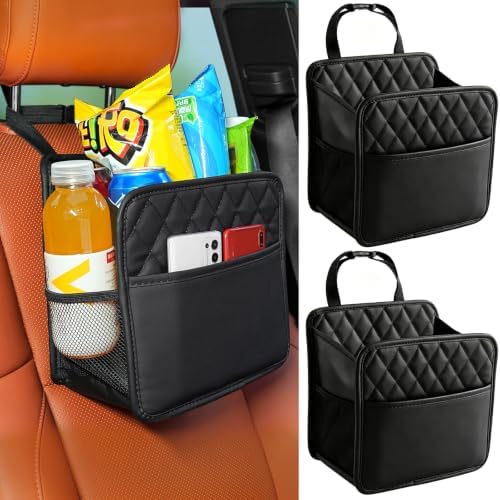 FrgKbTm 2Pack Car Seat Back Organizer, Waterproof Car Backseat Organizer with Cup Holders Large Capacity Hanging Car Storage Bag for Phones Documents Cups Bottle Travel Compatible with Most Vehicles by FrgKbTm