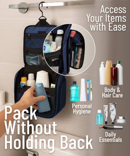 D&D Wanderlust D&D Hanging Travel Toiletry Bag for Men and Women – Cosmetics, Makeup and Toiletries Organizer Kit with 10 Compartments - Image 5