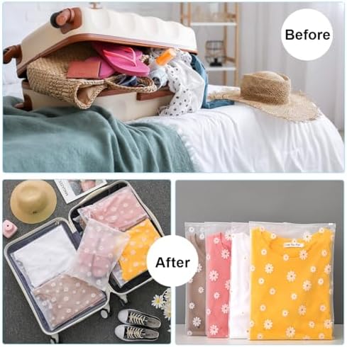 30PCS Travel Storage Bags for Clothes, Clear Plastic Ziplock Bags, 5 Size - Image 2