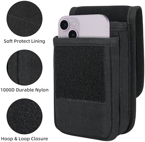 Urvoix Dual MOLLE Phone Pouch, Tactical Holster 2 Phones Belt Holder - Image 4