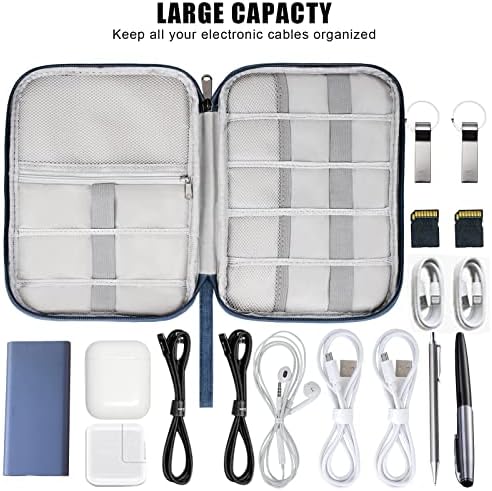 Electronic Organizer Travel Universal Cable Organizer Electronics Accessories Bag for Cable, Charger, Phone, USB, SD Card,1Pack - Image 3