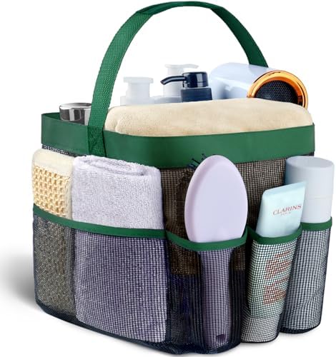 Mesh Shower Caddy Portable - 9 Pockets for College Dorm Room Essential by Attmu