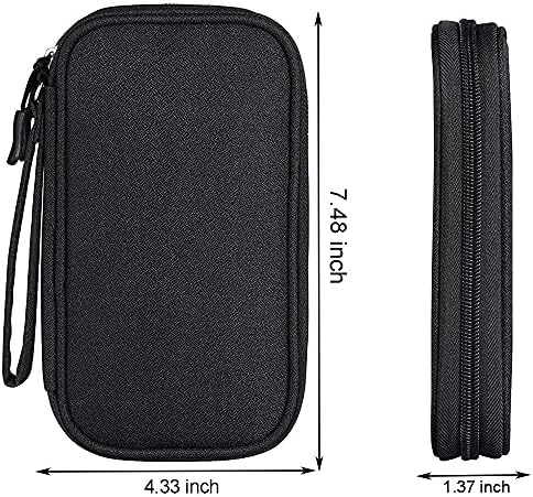 Electronics Accessories Bag / Electronic Organizer Case, Durable Small Electronics Accessories Storage Bag for Various USB, Cables, Hard Drive, Phone, Cords and Power Travel Gadget Carry Bag, Black - Image 2