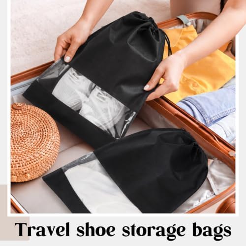 Shappy 20 Pcs Black Shoe Bags for Travel Storage - Image 5
