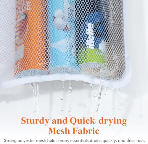 Lifewit Cruise Essentials Shower Caddy Must-Have, 7 Pockets Hanging Bathroom Organizer with Quick-Dry Mesh, Portable Shower Bag to Storage Soap, Shampoo, for RVing, Travel, Camping, White, 1 Pack - Image 5