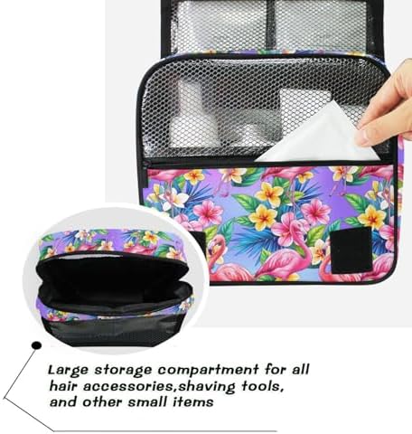 MNSRUU Hanging Toiletry Bag Pink Flamingo Tropical Bird Flower Makeup Bag Portable Travel bag for Toiletries Organizer Bags for Women Men, Travel-Essentials Bag - Image 5
