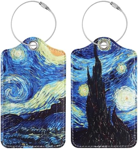 Chelmon 2 Pack Cute PU Leather Luggage Tags for Suitcases,Travel Essentials by Chelmon