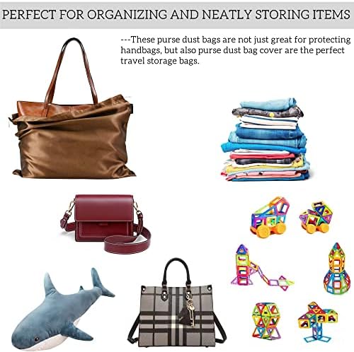 7 Pack Dust Bags for Handbags Storage Silk Cloth Bag With Drawstring Large Storage Pouch for Handbag Purse Shoes Boots - Image 4
