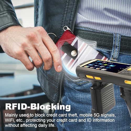 Minimalist RFID Wallet with Lanyard, Multi-functional ID Case with 2 Zipper Pockets and Key Chain for Men and Women, Tactical Badge Pouch Cards Holder, Coin Purse for Travel Sports - Two-Tone - Image 3