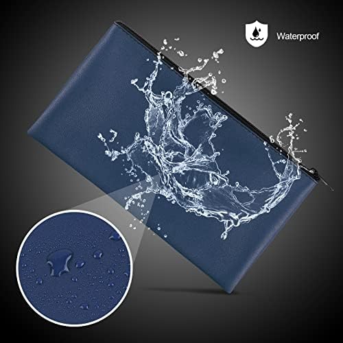 4Pack Money Bag 11 X 6 ", Safe Durable Money Bags with Zipper for Cash Waterproof, Coin Money Pouch PU Leather Bank Bag, Bank Bags with Zipper for Checks Makeup Bills Receipts Tool Storage Bag (Navy) - Image 3