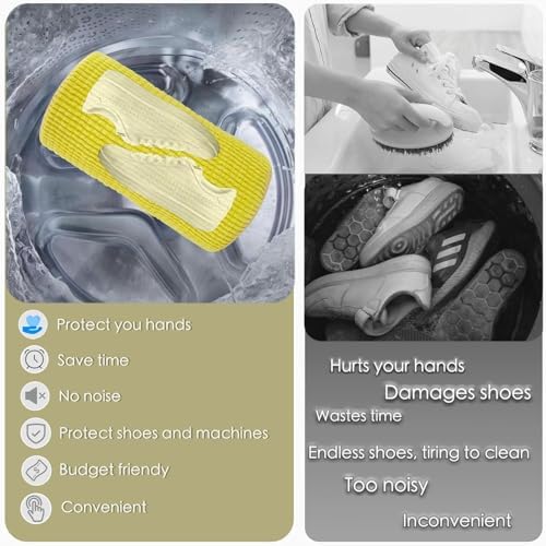 Shoe Washing Machine Bag,Laundry Shoe Bag for Washer and Dryer,Reusable Shoe Cleaning Bag for Sneakers,Tennis Shoes,With Self-locking Zipper, Microfiber Inside (Lite Grey - 2 Pack) - Image 5