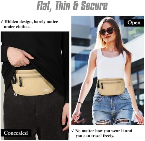 MoKo Travel Money Belt, RFID Blocking Passport Wallet - Image 3