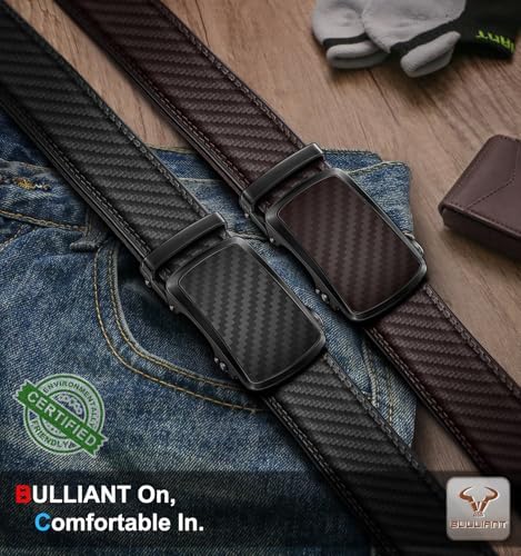 BULLIANT Men's Ratchet Leather Belt Trimmable 2Pack 1 3/8"-Gift Boxed - Image 2