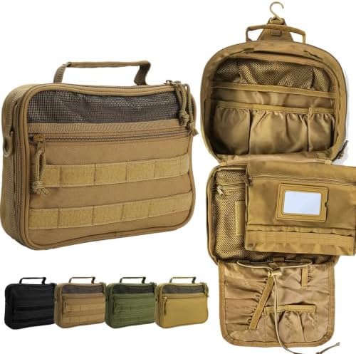 Toiletry Bag for Men,Hanging Toiletry Bag Shower Bag,Mens Toiletry Travel Bag,Travel Toiletry Organizer Dopp Kit Hygiene Bag for Toiletries Shaving Essentials - Brown by HJOKLS